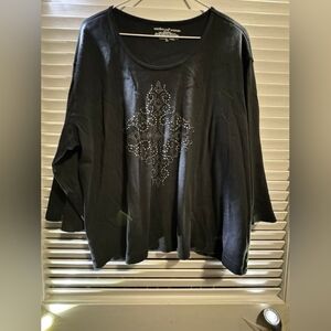 Westbound Woman Plus size 2X Embellished Long sleeve tshirt